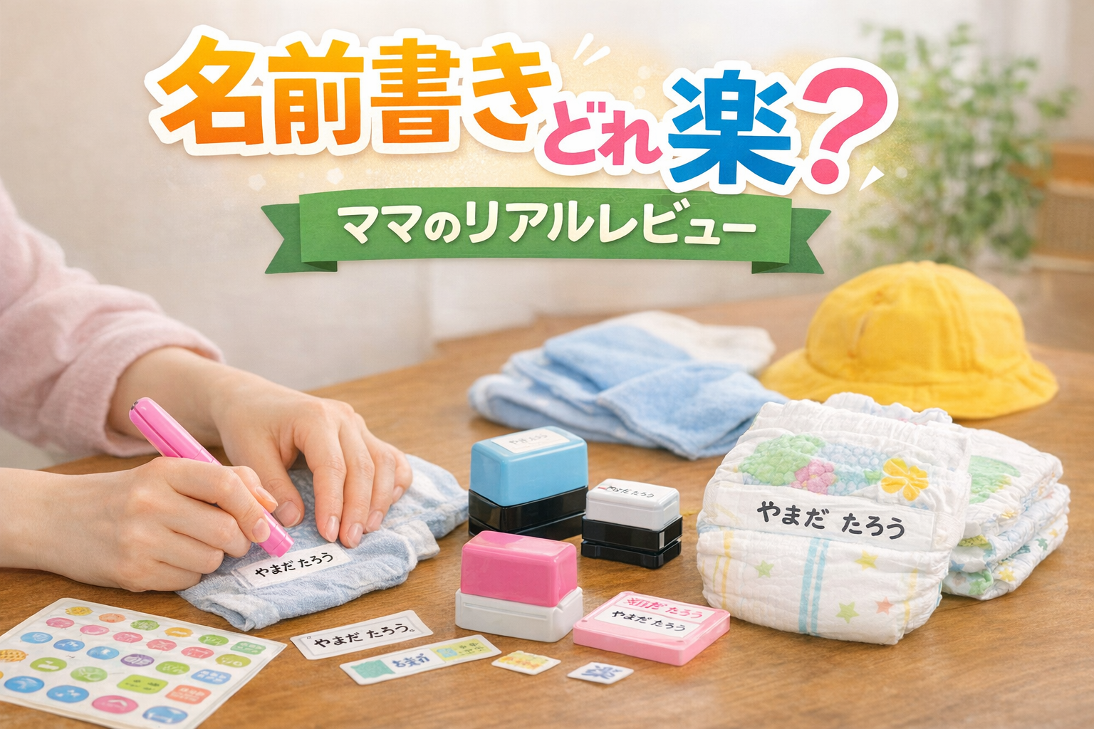 入園準備　時短　名前書き　オムツスタンプ　お名前シール　お名前スタンプ